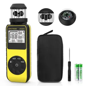 Anemometer Handheld Wind Cup Anemometer with Direction, Wind Speed Meter with 360°Wind Directions and Temp(℃/℉) Measuring Air Speed Air Volume for HVAC Vents, Boat Sailing, Shooting