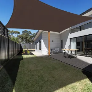 Ankuka Waterproof Sun Shade Sails Canopy Awning Shelter, UV Blockage Backyard Patio Garden Carport(13'x19.5', Brown)