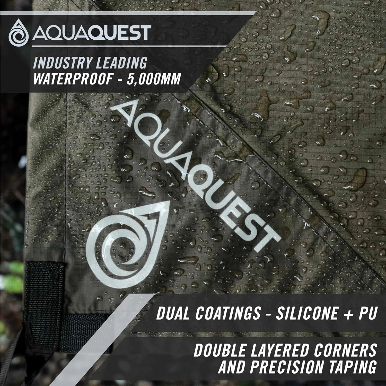 AquaQuest Safari Camping Tarp - Lightweight Durable Rain Fly - Waterproof Camping Essentials for Hiking, Backpacking & Hammock