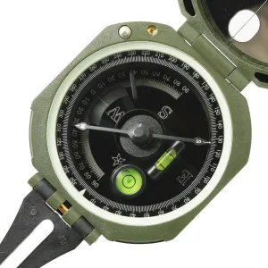 Army Green Geological Transit Compass Professional Geological Magnetic Prismatic Sighting Compass Plastic Material