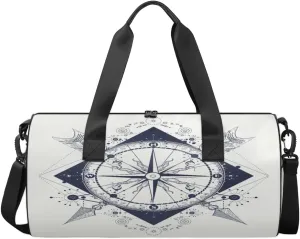 Art Compass Arrow Travel Sports Duffel Bag, Gym Tote Bag Waterproof Weekender Travel Bag for Overnight Travel Luggage Workout Women Men