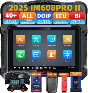Autel Scanner MaxiIM IM608 PRO II, 2025 TOP Scan Tool Upgrade of IM608 PRO/ IM608 II, 40  Service, OE Full Diagnostic, 3000  Bidirectional Tool, Advanced ECU Coding, CAN FD& DOIP, AutoScan 2.0