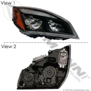Automann Headlamp Right Hand Black Freightliner | 564.46002R