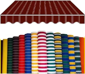 Awning Fabric Cover Replacement Sun Shade Shelter Fabric Replacement Water-Resistant Top Cover Red Blue Beige Green Black Stripe Polyester Canvas(Red,13x9.8ft/4x3m)