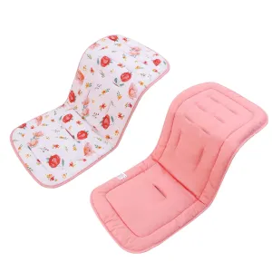 Baby Carriage Cushion, Universal Breathable Stroller Mat, Stroller Cushion for Strollers 100% Cotton, 34x78cm 1 Pack（Flowers Pink））