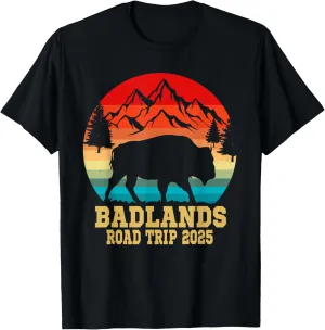 Badlands National Park South Dakota Buffalo Bison Road Trip T-Shirt