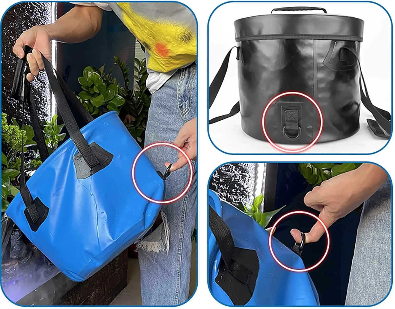 BANCHELLE Collapsible Camping Bucket with Lid 5 Gallon for Traveling Fishing Gardening