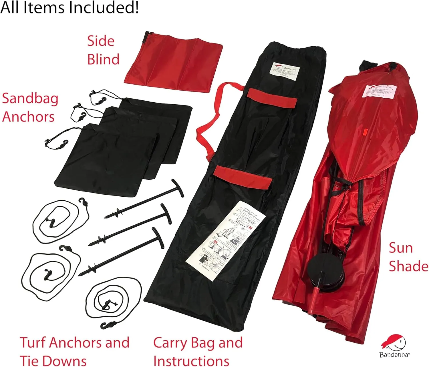 Bandanna Sun Shade (Red)
