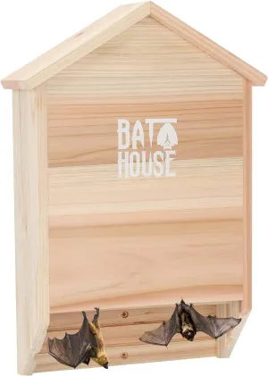 Bat Houses for Outdoors - 15" Big Bat Box 2 Chamber Cedar Wood Bat Houses for Outside & Tree - Perfectly Designed to Attract Bats - Easy to Land and Roost (Natural)