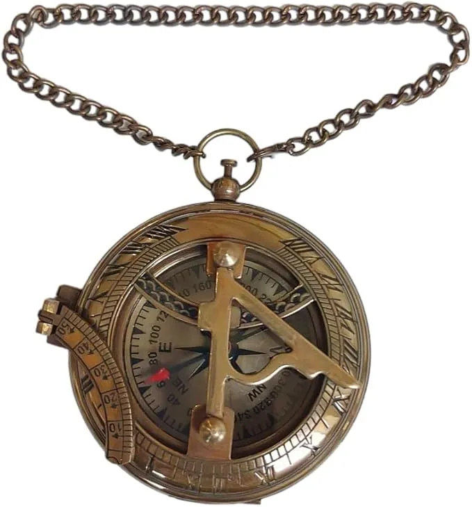 Be Strong and Courageous for The Lord Engraved Brass Antique Compass with Leather Case - Joshua 1:9 Brass Pocket Compass Camping & Hiking Compass for Birthday, Anniversary, Graduation, Baptism