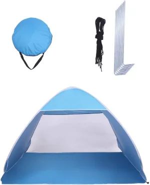 Beach Tent Pop Up, Portable Automatic Anti-UV Sun Umbrella, Folding Waterproof Windproof Sun Shelter Instant Easy Outdoor Cabana, Fit 2-3 Persons for Camping Fishing, Hiking, Canopy with Carry Bag