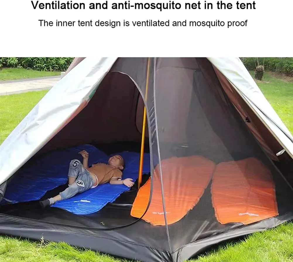 Bell Tent Waterproof Canvas Glamping Bell Tents with Stove Jack, Double Large Outside Tents All 3-4 Season Camping Yurt Style Tent (White 160X240CM) (Green 160X240CM)