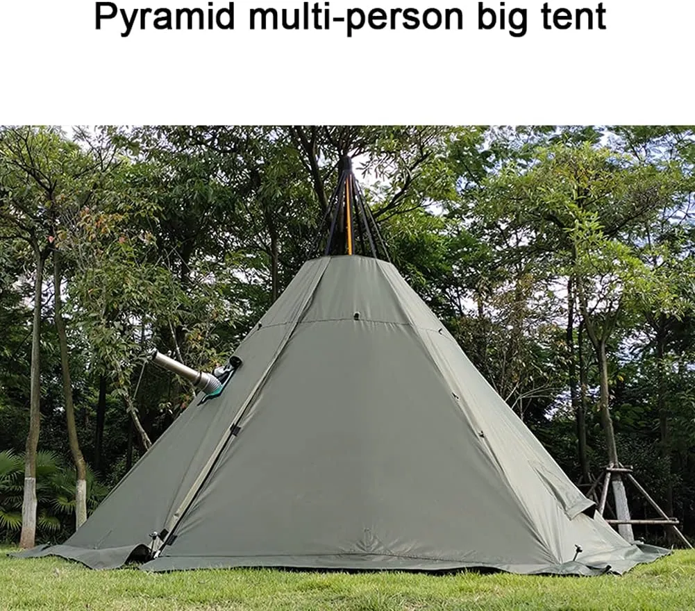 Bell Tent Waterproof Canvas Glamping Bell Tents with Stove Jack, Double Large Outside Tents All 3-4 Season Camping Yurt Style Tent (White 160X240CM) (Green 160X240CM)