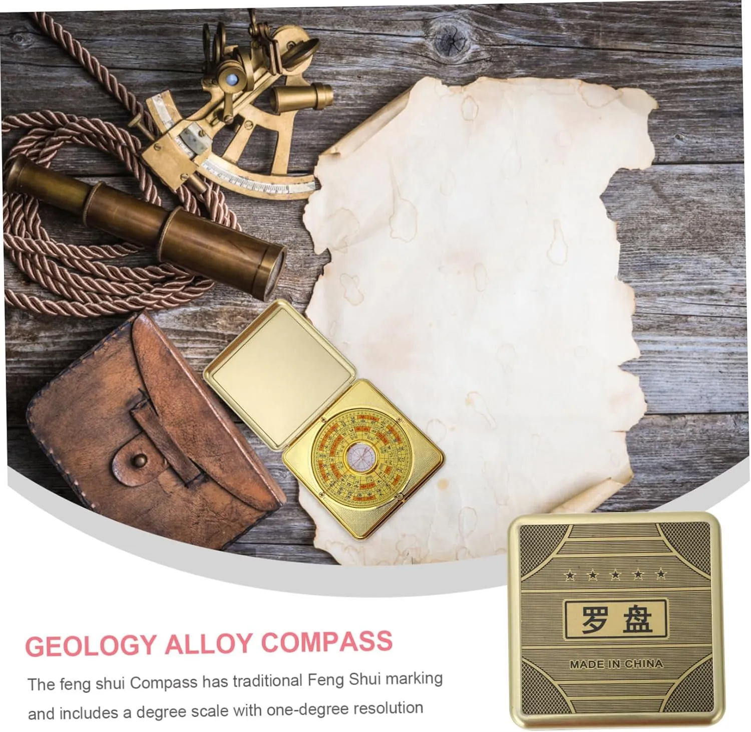 BESPORTBLE Feng Shui Compass Portable Pan Compass for Outdoor Navigation Durable Design Chic Retro Style Easy to