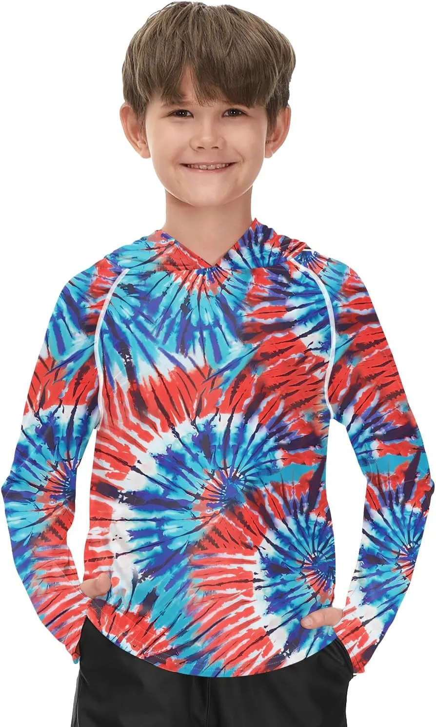 BesserBay Boys Sun Protection Hooded Long Sleeve Rashguard Shirt 1-14 Years