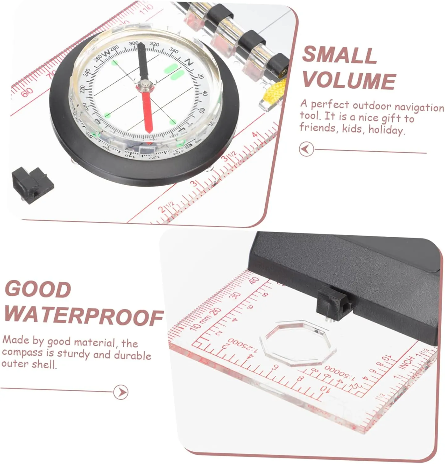 BESTonZON Outdoor Survival Compass Multifunctional Mapping Tool for Hiking Camping and Navigation Durable Portable