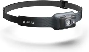 BioLite, HeadLamp 325, 325 Lumens, Ultra-Lightweight & USB Rechargeable with Versatile Light Modes, Midnight Grey
