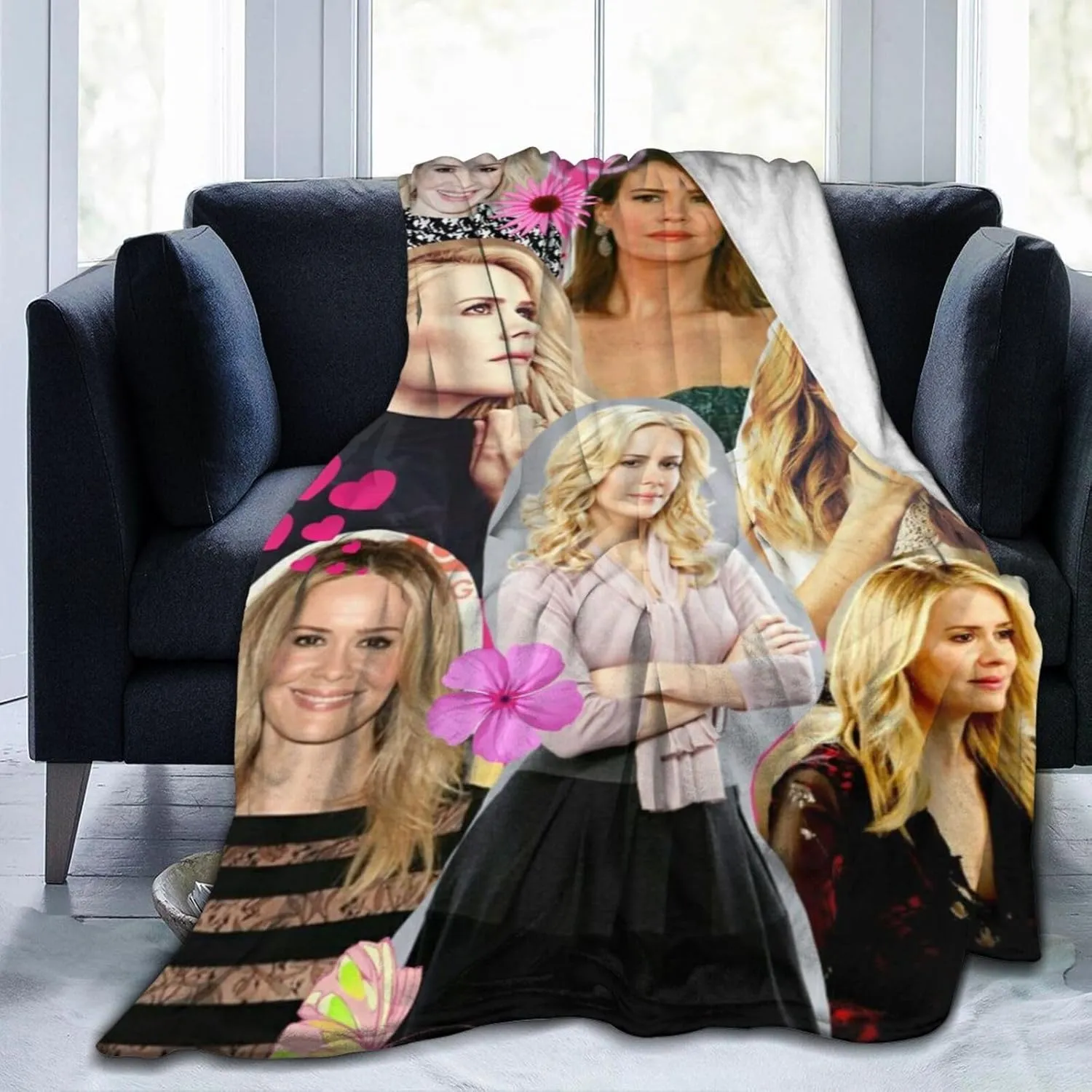 Blanket Sarah Paulson Soft and Warm Lightweight Fluffy Throws Blankets Gift for Beach Yoga Bedroom Living Room Decoration Sofa Camping Trip Dorm Decor All Season