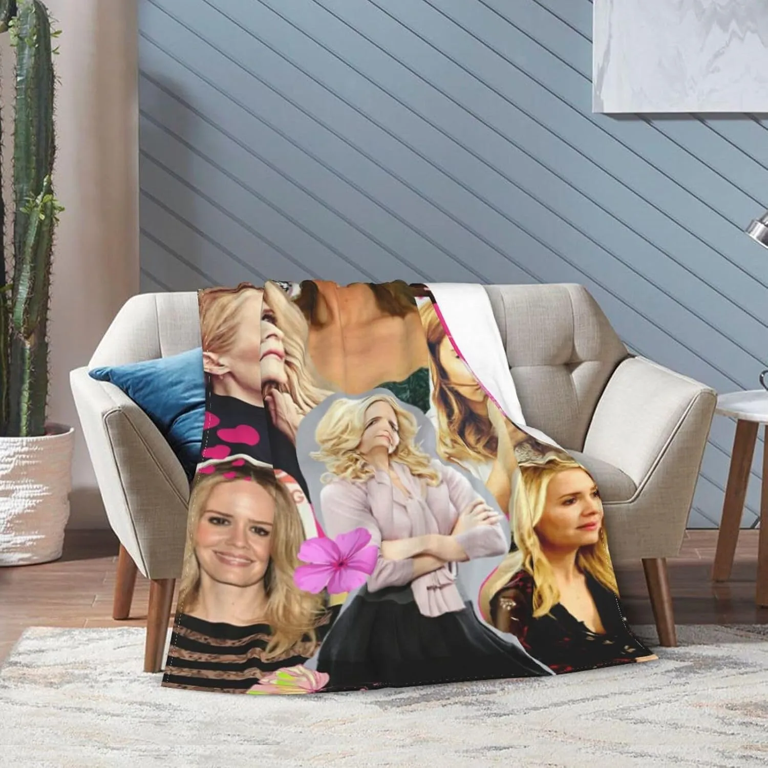 Blanket Sarah Paulson Soft and Warm Lightweight Fluffy Throws Blankets Gift for Beach Yoga Bedroom Living Room Decoration Sofa Camping Trip Dorm Decor All Season