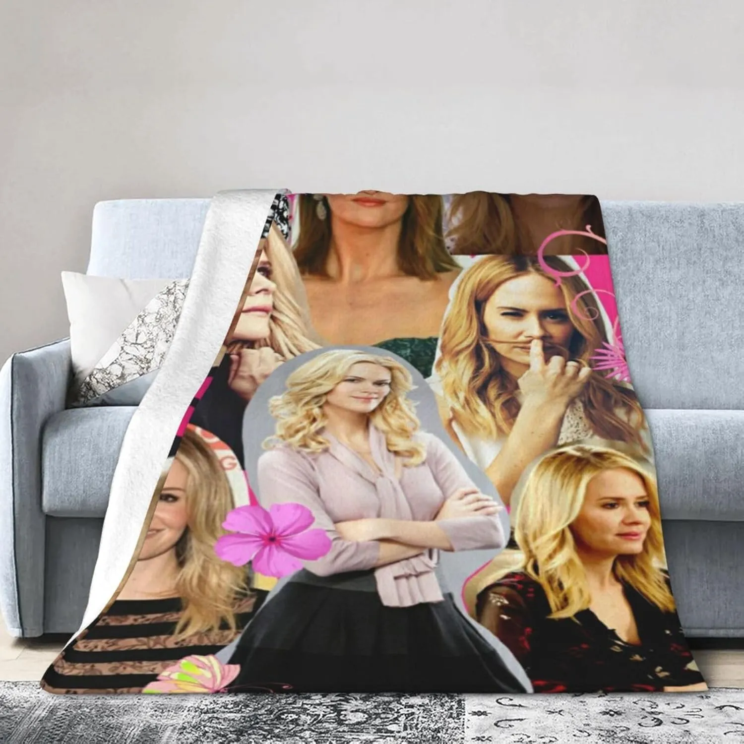 Blanket Sarah Paulson Soft and Warm Lightweight Fluffy Throws Blankets Gift for Beach Yoga Bedroom Living Room Decoration Sofa Camping Trip Dorm Decor All Season