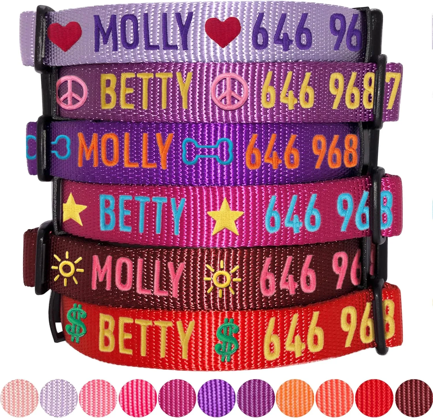 Blueberry Pet Essentials Personalized Dog Collars for Large Dogs | Adjustable & Personalized Dog Collar with Name Tag - Embroidered with Pet Name & Phone Number (Fired Brick, Large)