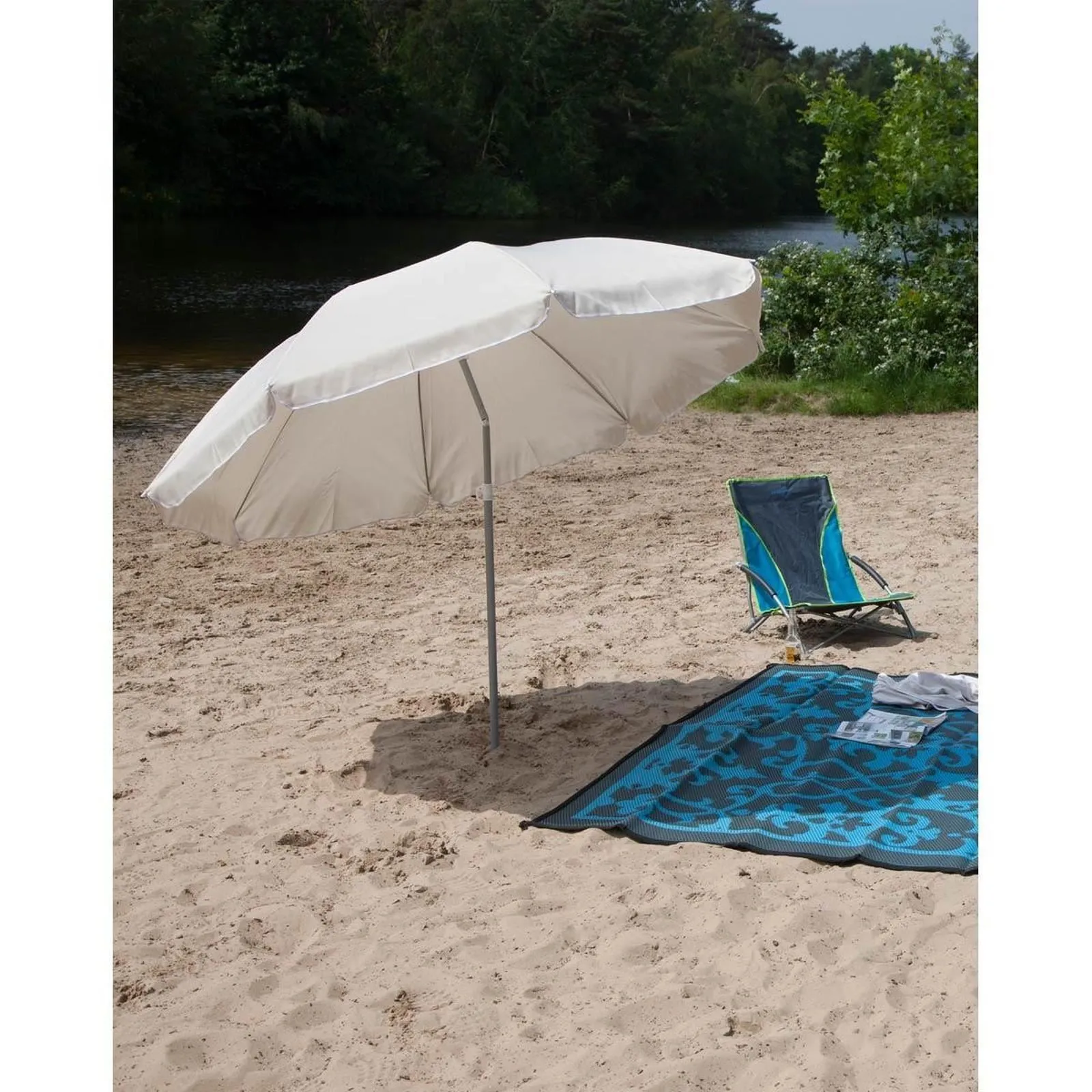 Bo-Camp Parasol Articulated Arm Polyester Dia 165cm Sand