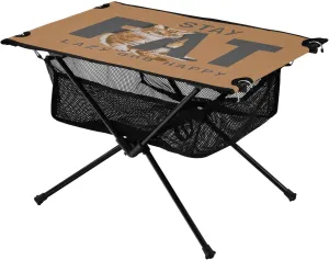 Bolaz Outdoor Folding Portable Picnic Camping Table-Cat Kitten and Quote,Storage Mesh for Camping Gear Accessories, Hiking, Mountaineering, Outdoor Travel