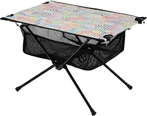 Bolaz Outdoor Folding Portable Picnic Camping Table-Colorful Geometry,Storage Mesh for Camping Gear Accessories, Hiking, Mountaineering, Outdoor Travel