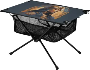 Bolaz Outdoor Folding Portable Picnic Camping Table-Egypt Woman Pattern 1,Storage Mesh for Camping Gear Accessories, Hiking, Mountaineering, Outdoor Travel