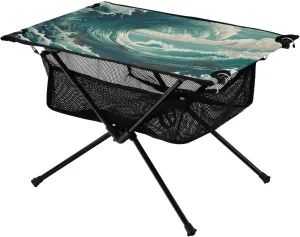 Bolaz Outdoor Folding Portable Picnic Camping Table-Sea Wave4,Storage Mesh for Camping Gear Accessories, Hiking, Mountaineering, Outdoor Travel