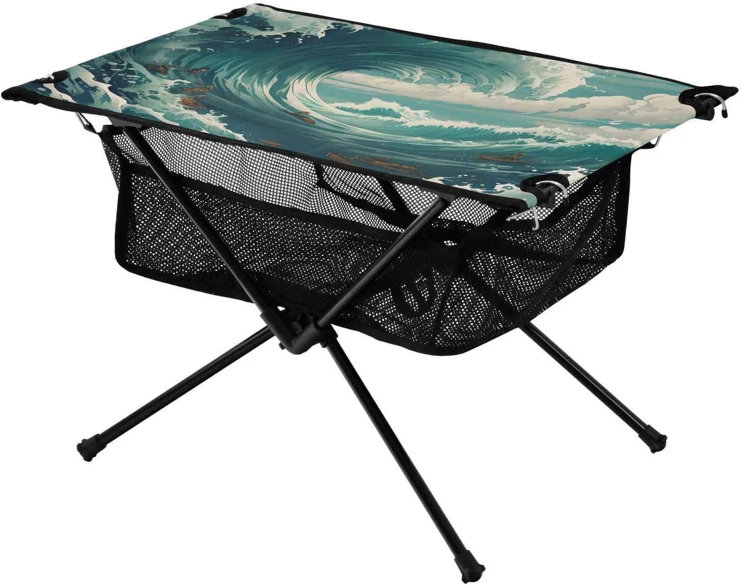 Bolaz Outdoor Folding Portable Picnic Camping Table-Sea Wave4,Storage Mesh for Camping Gear Accessories, Hiking, Mountaineering, Outdoor Travel