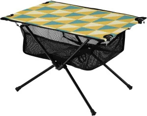 Bolaz Outdoor Folding Portable Picnic Camping Table-Yellow and Blue Grid Pattern,Storage Mesh for Camping Gear Accessories, Hiking, Mountaineering, Outdoor Travel