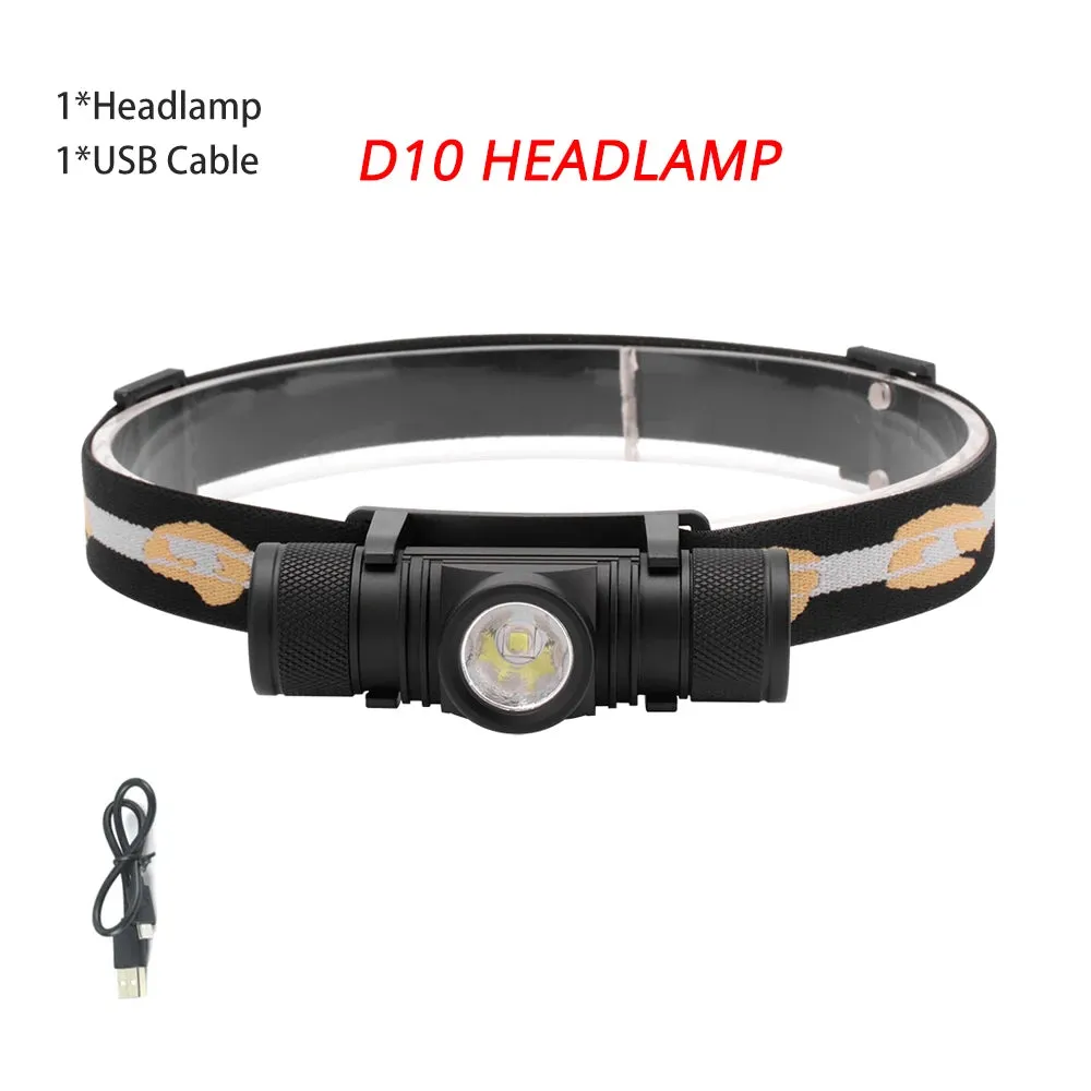 BORUiT D10/D25 Powerful LED Headlamp 18650 Battery Type-C Rechargeable Headlight Torch Flashlight