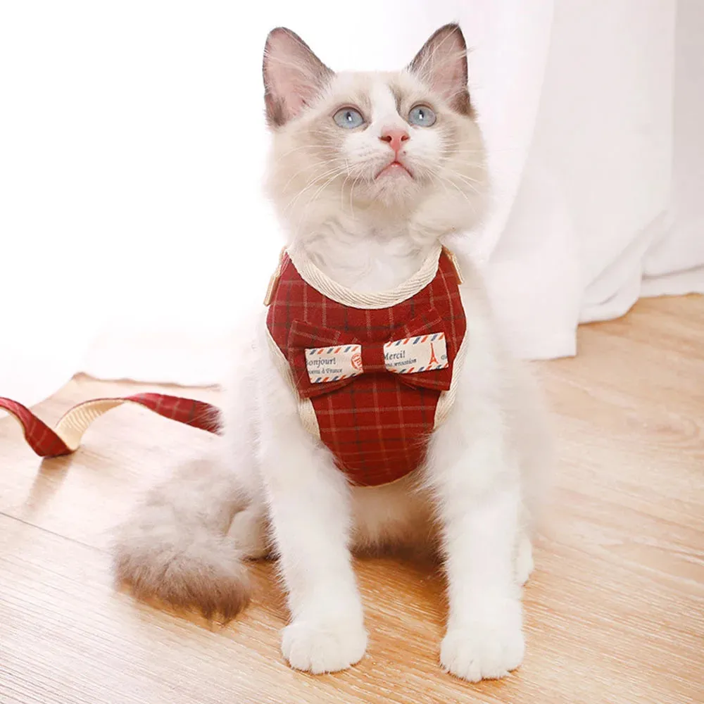 Bowknot Cat Harness & Leash Set