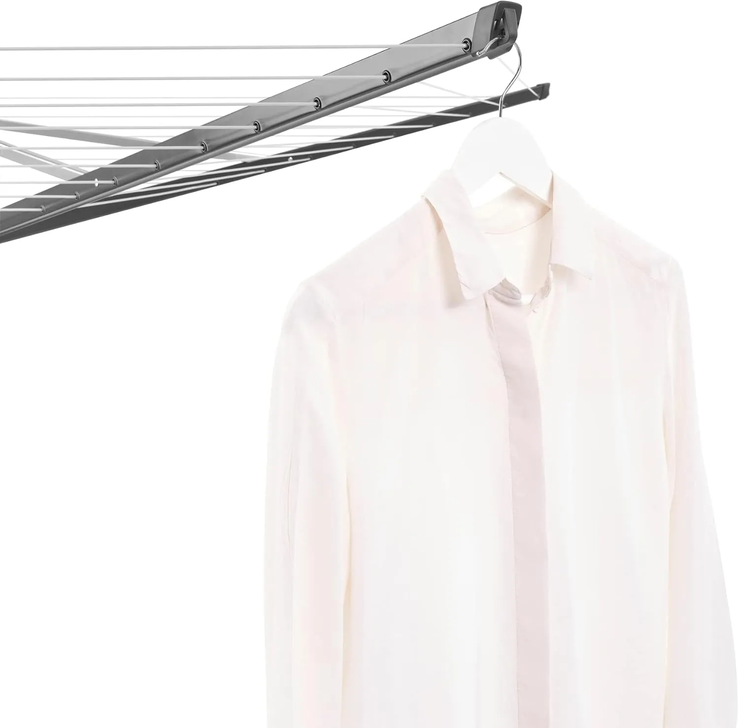 Brabantia Topspinner Outdoor 4 Arm Spinning Clothesline (164 ft/Ø 1.8") Rotating, Folding Clothes Drying Rack   Ground Spike (Anthracite)