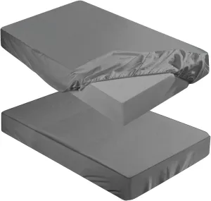 Breling Fitted Sheet (Sheet Only) Compatible with Milliard Trifold Mattress Folding Mattress Fitted Microfiber Bedclothes for Camp Bunk Rvs Bed(Dark Gray,2 Pcs,Full,4'')