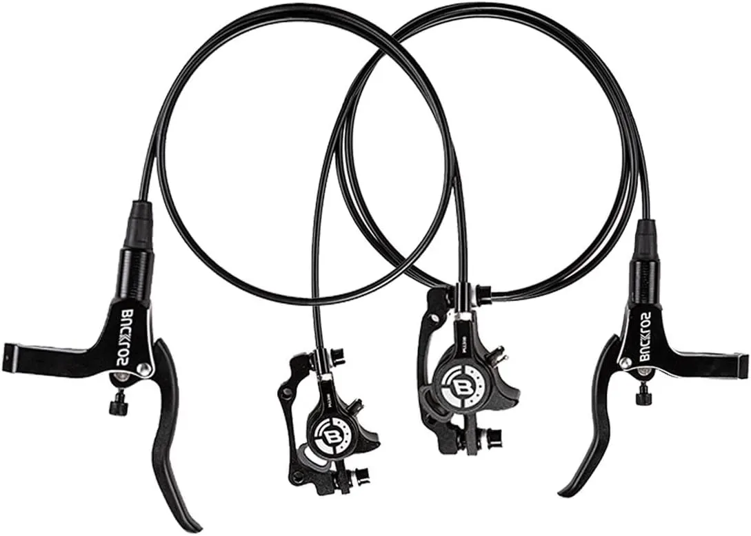 BUCKLOS MTB Hydraulic Disc Brakes for Mountain Bike, Left Front 800 mm Right Rear 1500mm Bike Hydraulic Brake Set Aluminum Alloy Levers with Calipers/PM/is Adapter fit eBike/Fat Bikes