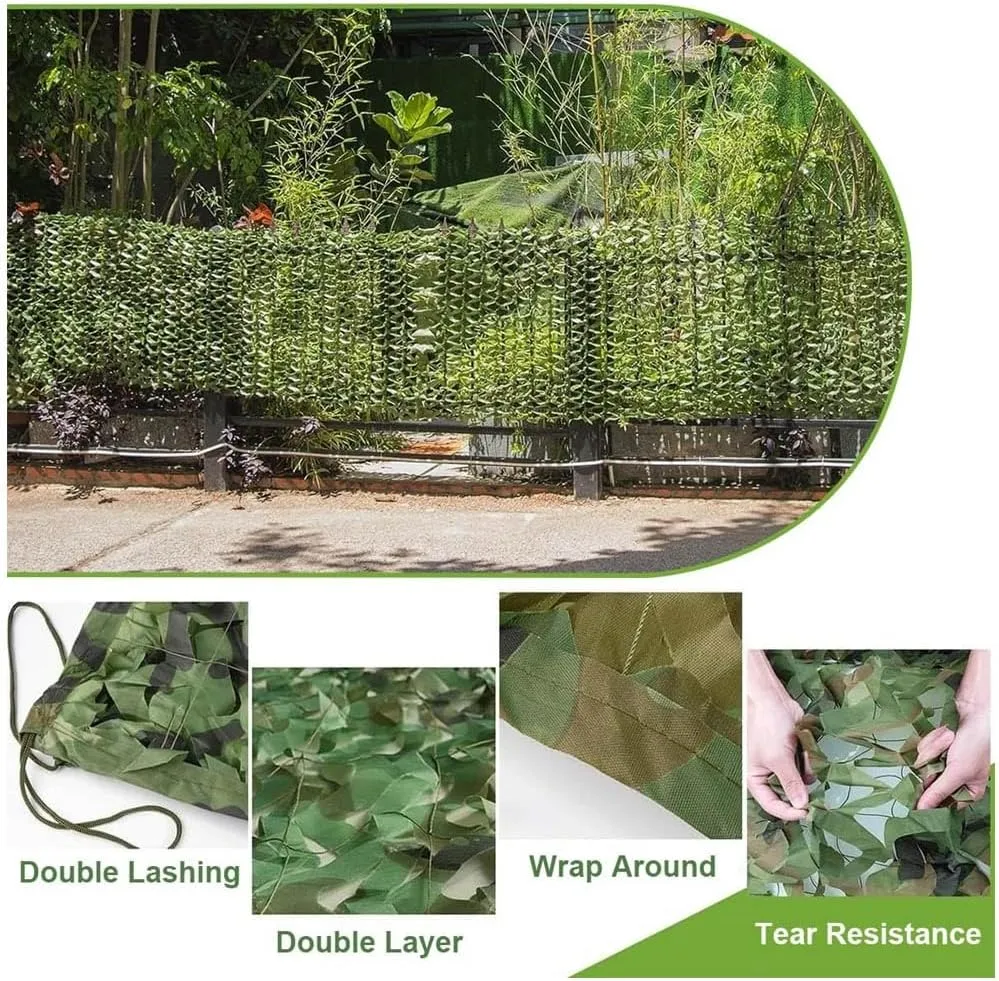 Camouflage Net Military Camo Cover Hunting Camo Netting for Army Shelter Camping Military Shooting Sunscreen 6.6ft/9.8ft/13.1ft/16.4ft/19.7ft