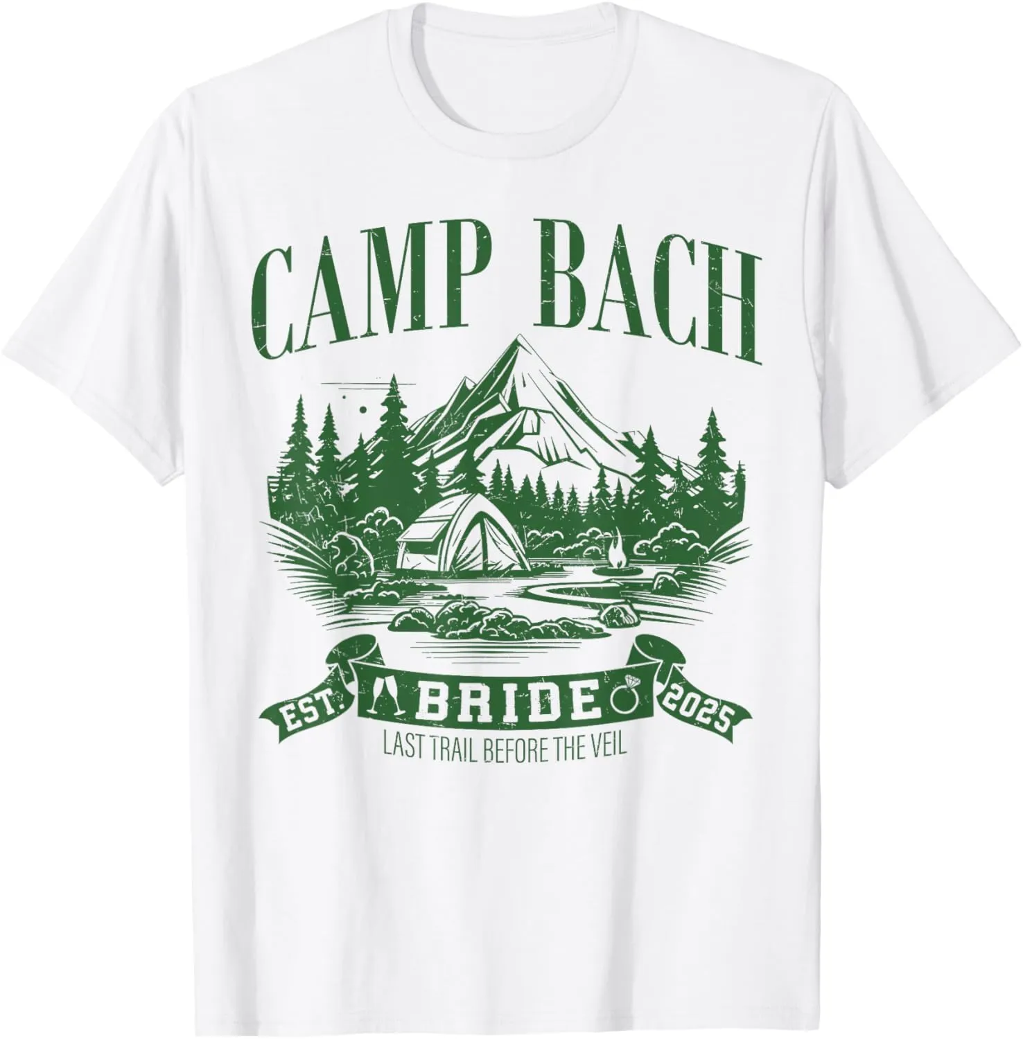 Camp Bach Bride Hiking Camping Bachelorette Party 2025 T-Shirt