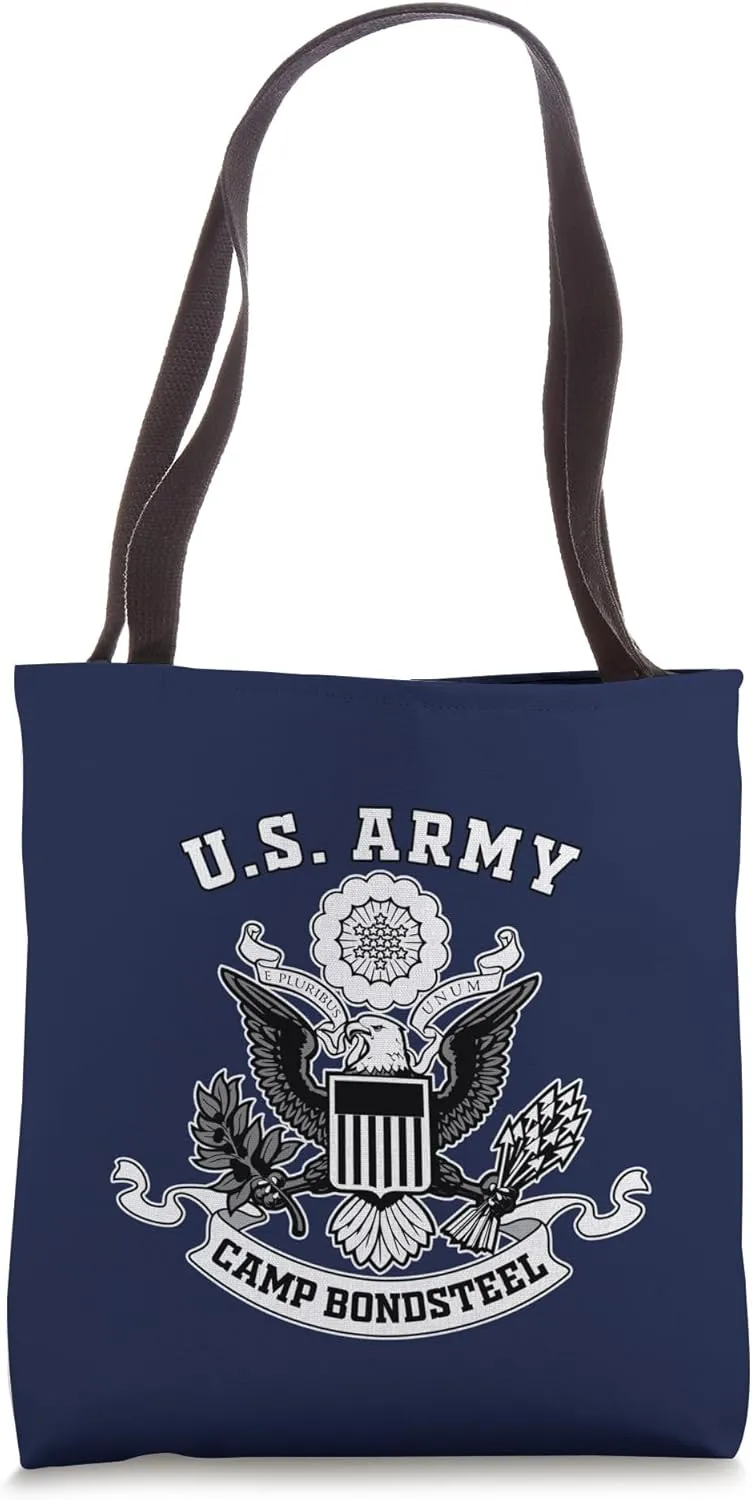 Camp Bondsteel Kosovo Military Base Eagle Emblem Vintage Tote Bag