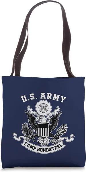 Camp Bondsteel Kosovo Military Base Eagle Emblem Vintage Tote Bag
