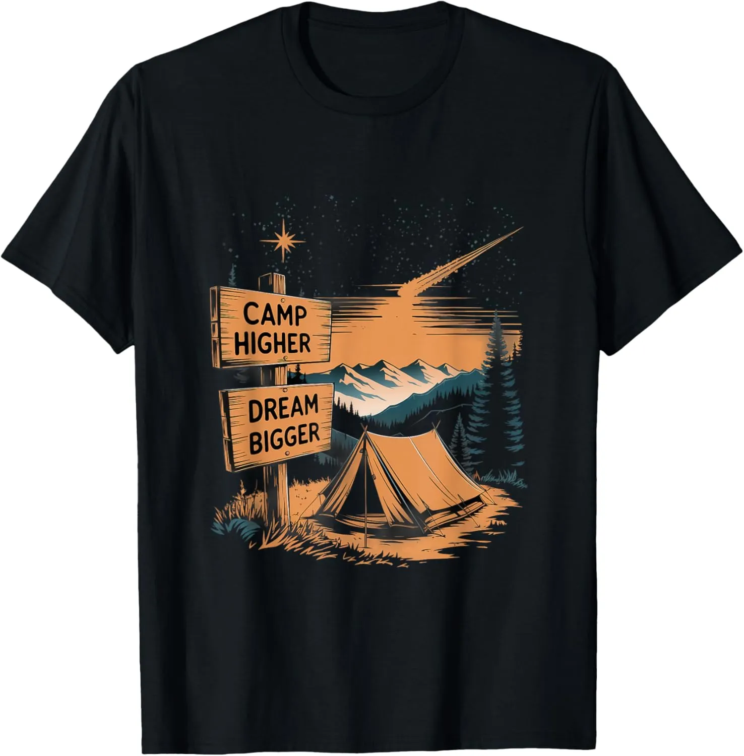 Camp Higher Dream Bigger Alpine Camping T-Shirt