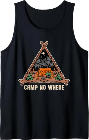 Camp No Where Outdoor Camping Nature Camper Mountain Forest Tank Top