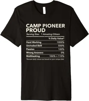 Camp Pioneer, New York Proud Nutrition Facts Premium T-Shirt
