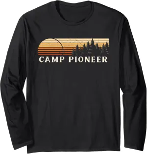 Camp Pioneer, NY Vintage Evergreen Sunset Eighties Retro Long Sleeve T-Shirt