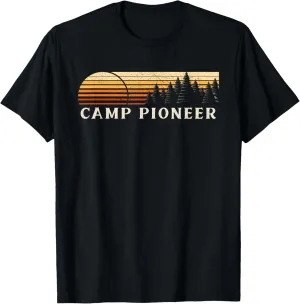 Camp Pioneer, NY Vintage Evergreen Sunset Eighties Retro T-Shirt