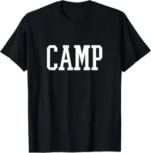 Camp Varsity Letter Camping Life Camper Campfire Explore T-Shirt