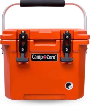 CAMP-ZERO 10L-10.6 Quart Portable Hard Cooler Ice Chest, Perfect for Drinks, Lunch, Beach, Picnics, Boating, Camping and Travel with 2 Molded-in Cup Holders and Folding Aluminum Handle