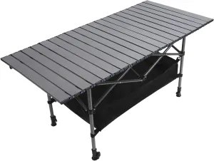 Camping Folding Table, 19.69-31.50in Lifting Height Portable Outdoor Camping Tables, Heatproofing Wearproofing for RV Beach Backyard, Outdoor Compact Folding Tables Carbon Steel