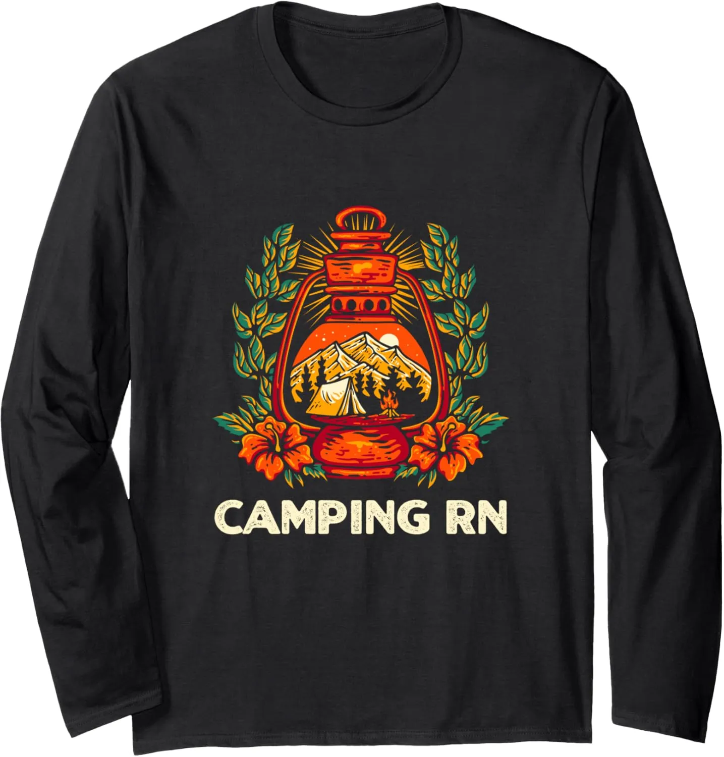 Camping RN Camper Forest Camp Jungle Vacation Wildlife Long Sleeve T-Shirt